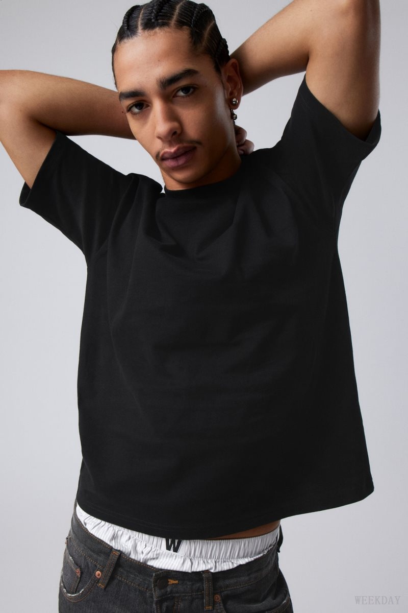 Weekday Great Boxy Heavyweight T-Shirt Fekete | FRPE2808