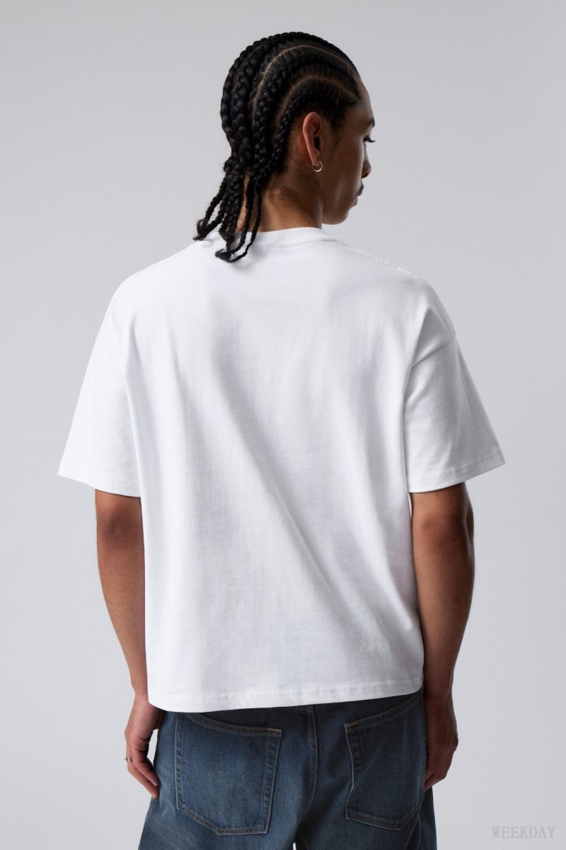 Weekday Great Boxy Heavyweight T-Shirt Fehér | MYWG2533