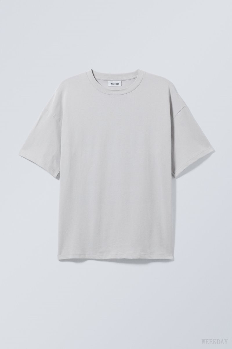 Weekday Great Boxy Heavyweight T-Shirt Világos Szürke | TMRP6024