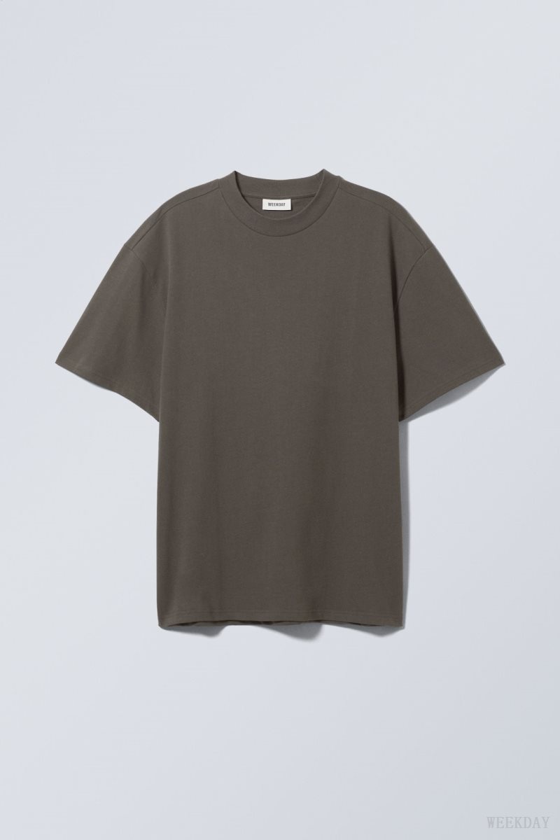 Weekday Great Heavyweight T-shirt Szürke | CNOC3717