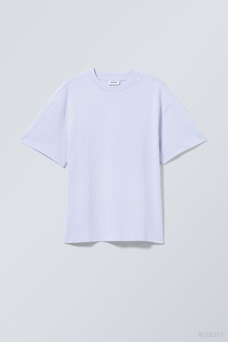 Weekday Great Heavyweight T-shirt Világos Lila | GGXM5150