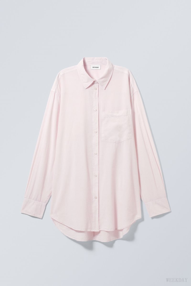 Weekday Jody Oversized Shirt Rózsaszín | VBZQ0840