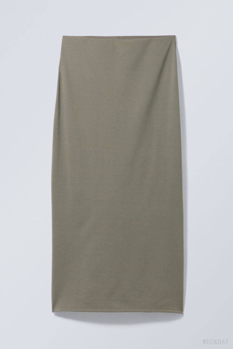 Weekday Johanna Long Pencil Skirt Szürke Barna | EGYI7957