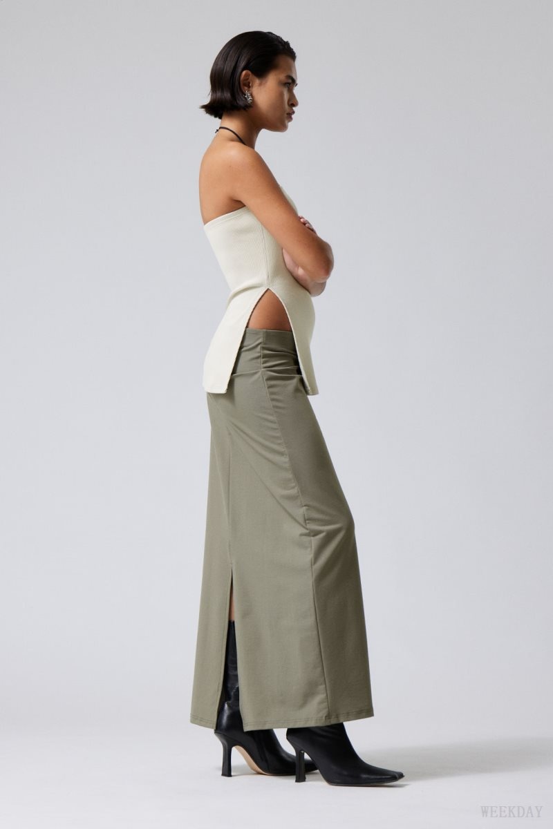 Weekday Johanna Long Pencil Skirt Szürke Barna | EGYI7957