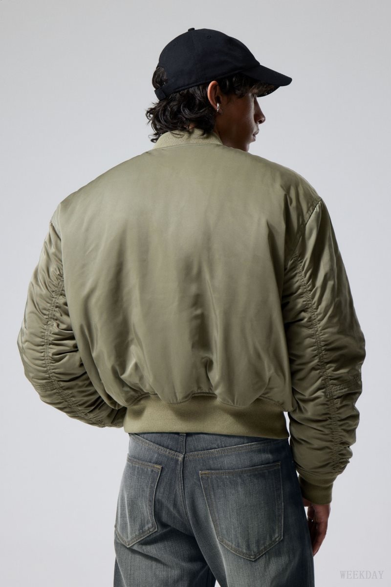 Weekday Jon Bomber Jacket Khaki Zöld | ZSAL1309