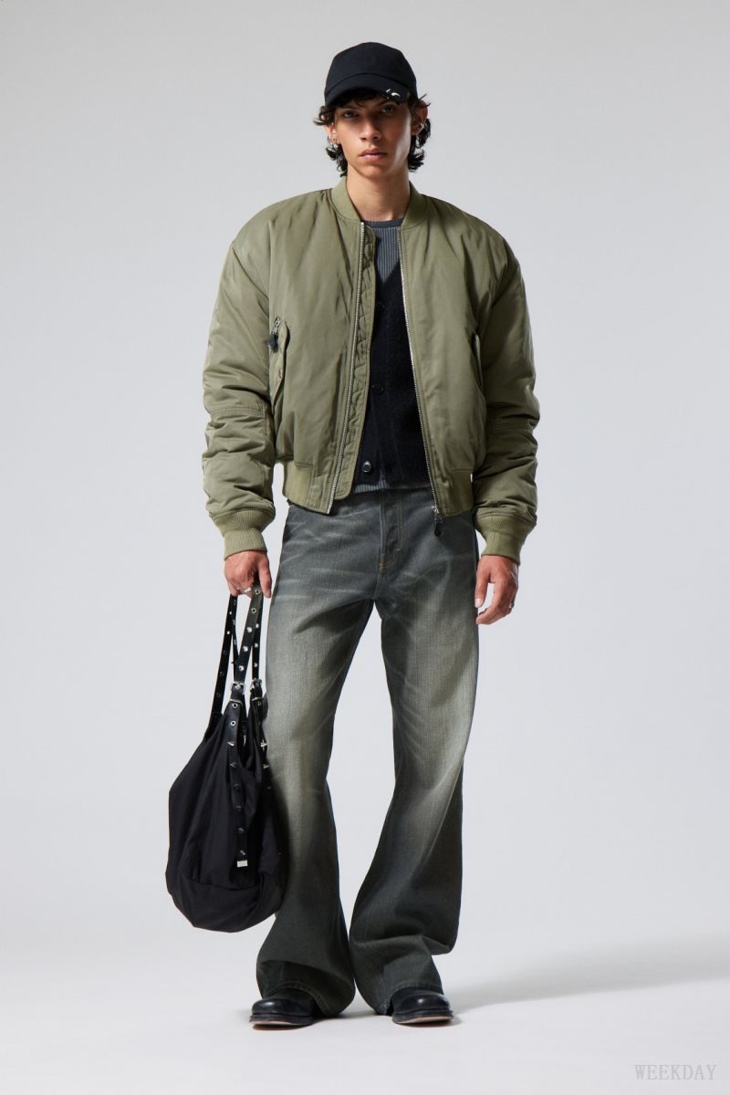 Weekday Jon Bomber Jacket Khaki Zöld | ZSAL1309