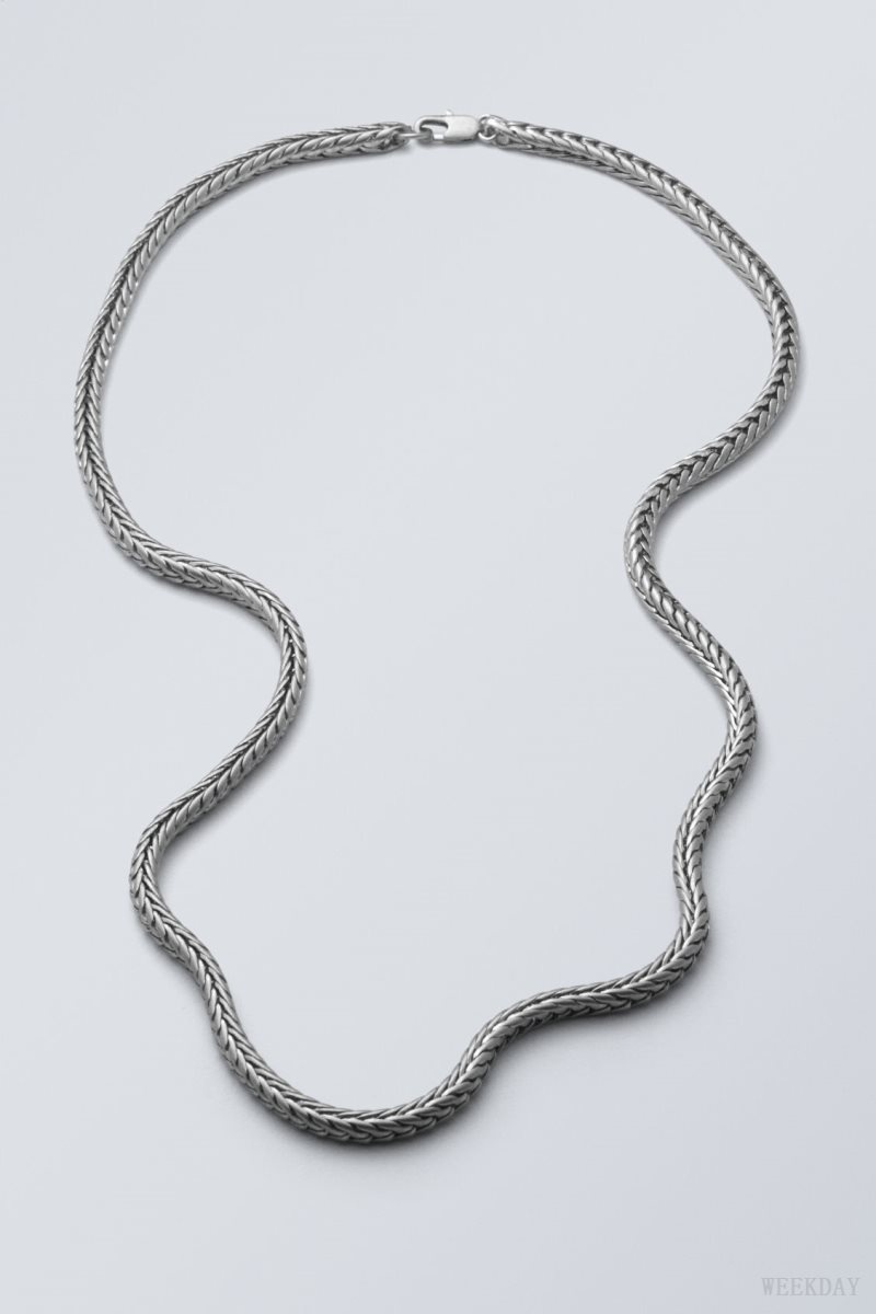 Weekday Karim Snake Chain Necklace Titán | HRXI2660