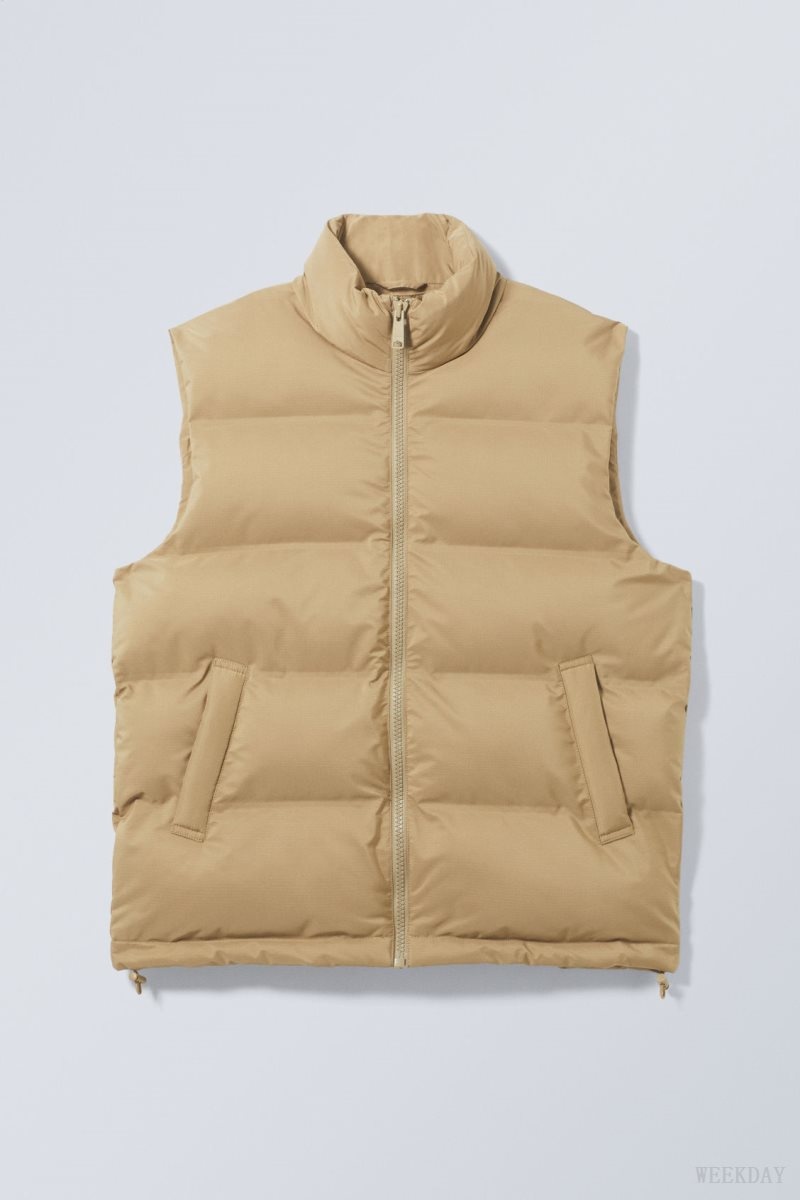 Weekday Kip Puffer Vest Bézs | YPAL9121