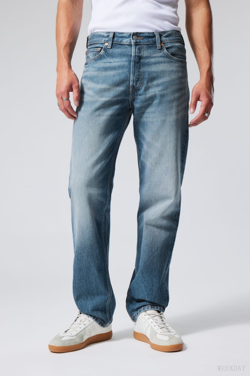 Weekday Klean Regular Egyenes Jeans Kék | HWYD2128