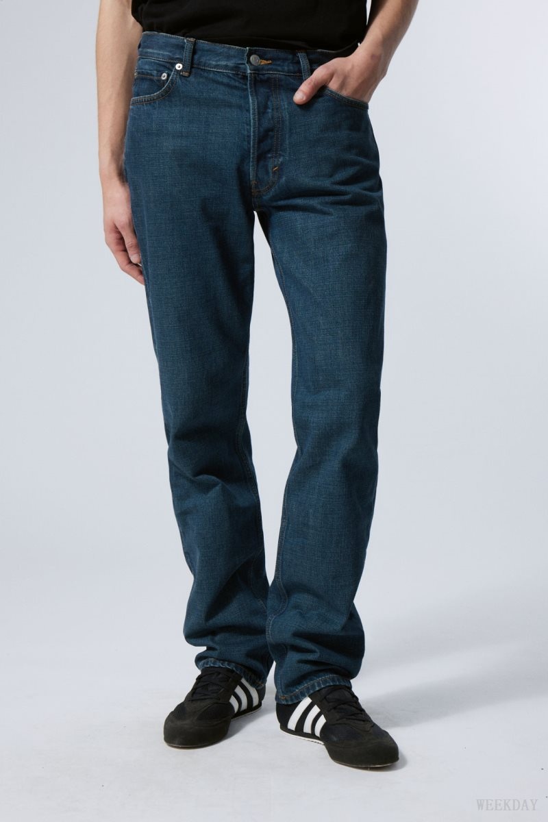 Weekday Klean Regular Egyenes Jeans Kék | FTGI7585