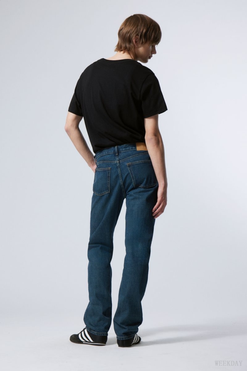 Weekday Klean Regular Egyenes Jeans Kék | FTGI7585