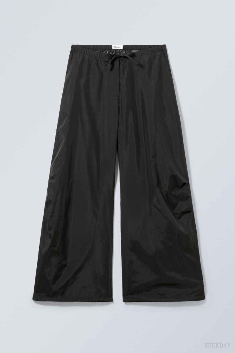 Weekday Leish Parachute Trousers Fekete | PJQZ6829