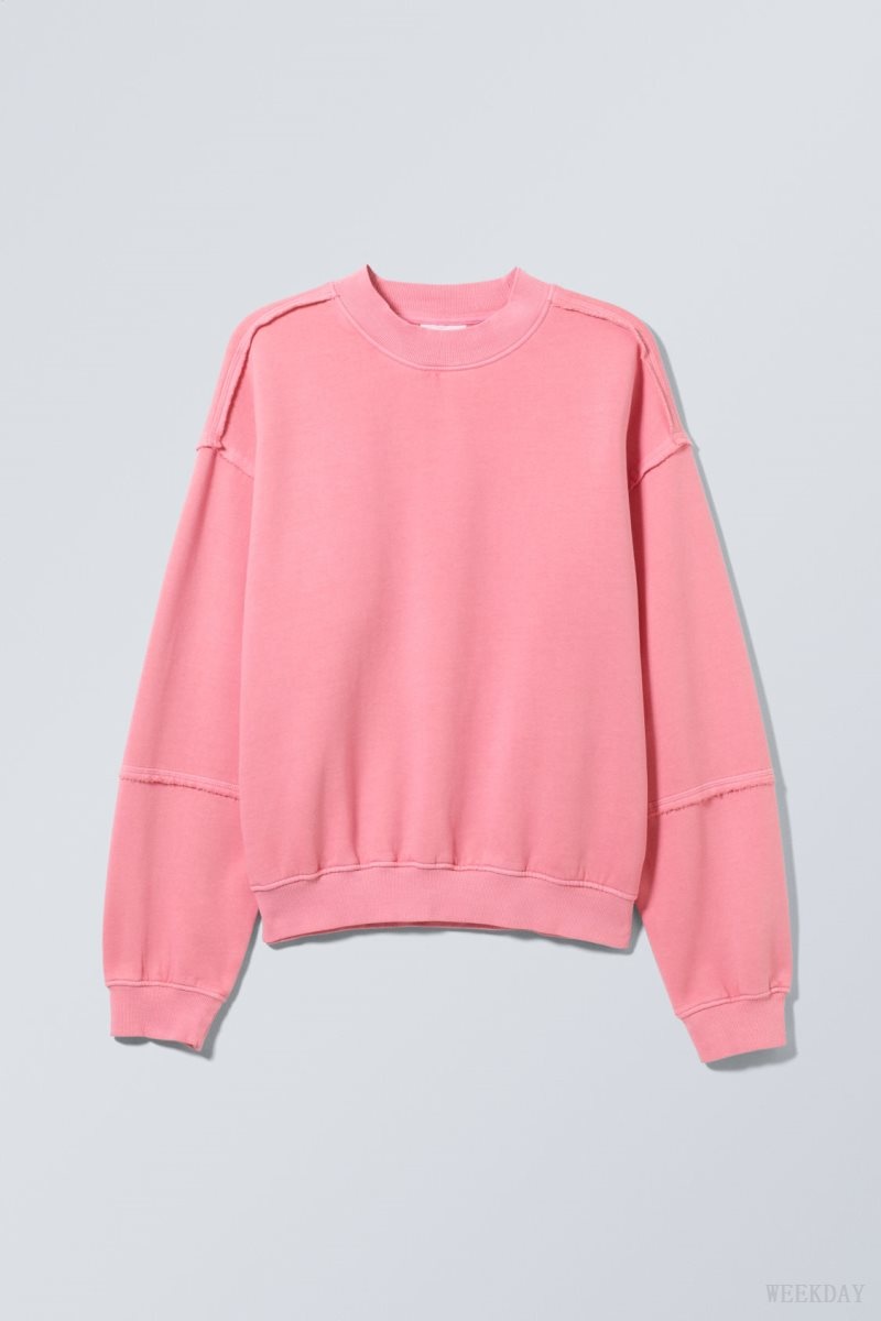 Weekday Liam Sweatshirt Rózsaszín | TOUP4439