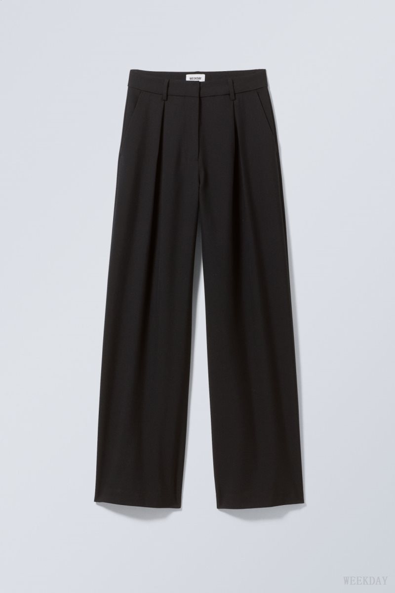 Weekday Lilah Tailored Trousers Fekete | MUFW4179