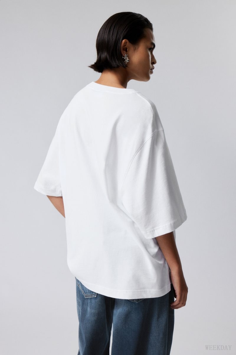 Weekday Loose Oversized Fit T-shirt Fehér | XKIB7467