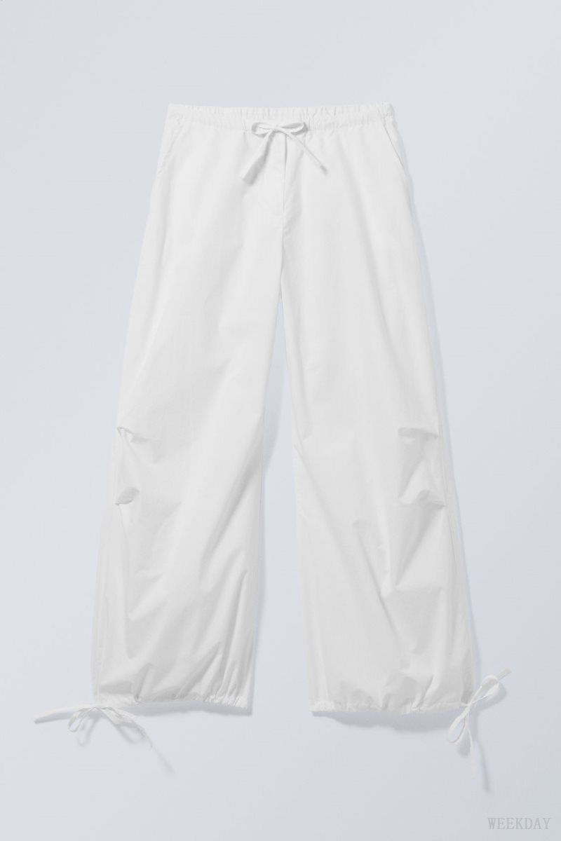 Weekday Luisa Parachute Trousers Fehér | NVIW9047