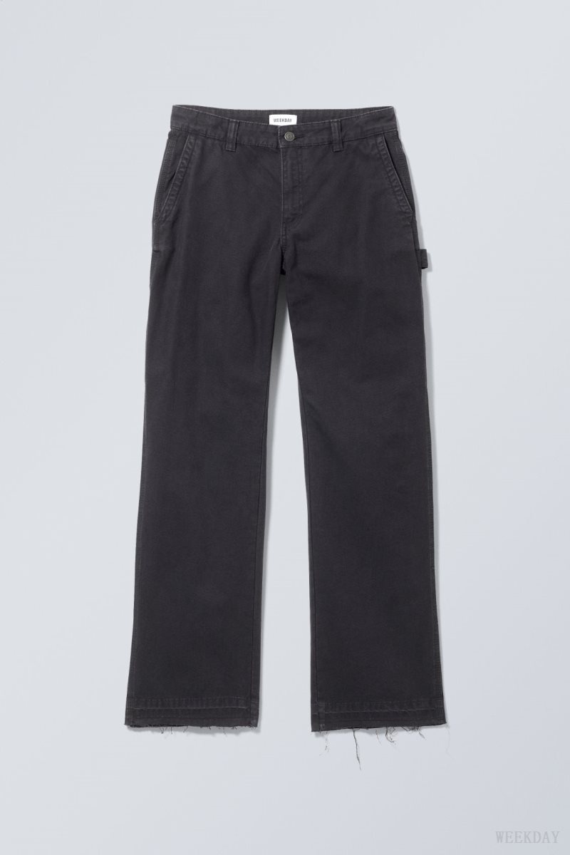 Weekday Mace Carpenter Trousers Fekete | QOBO6362