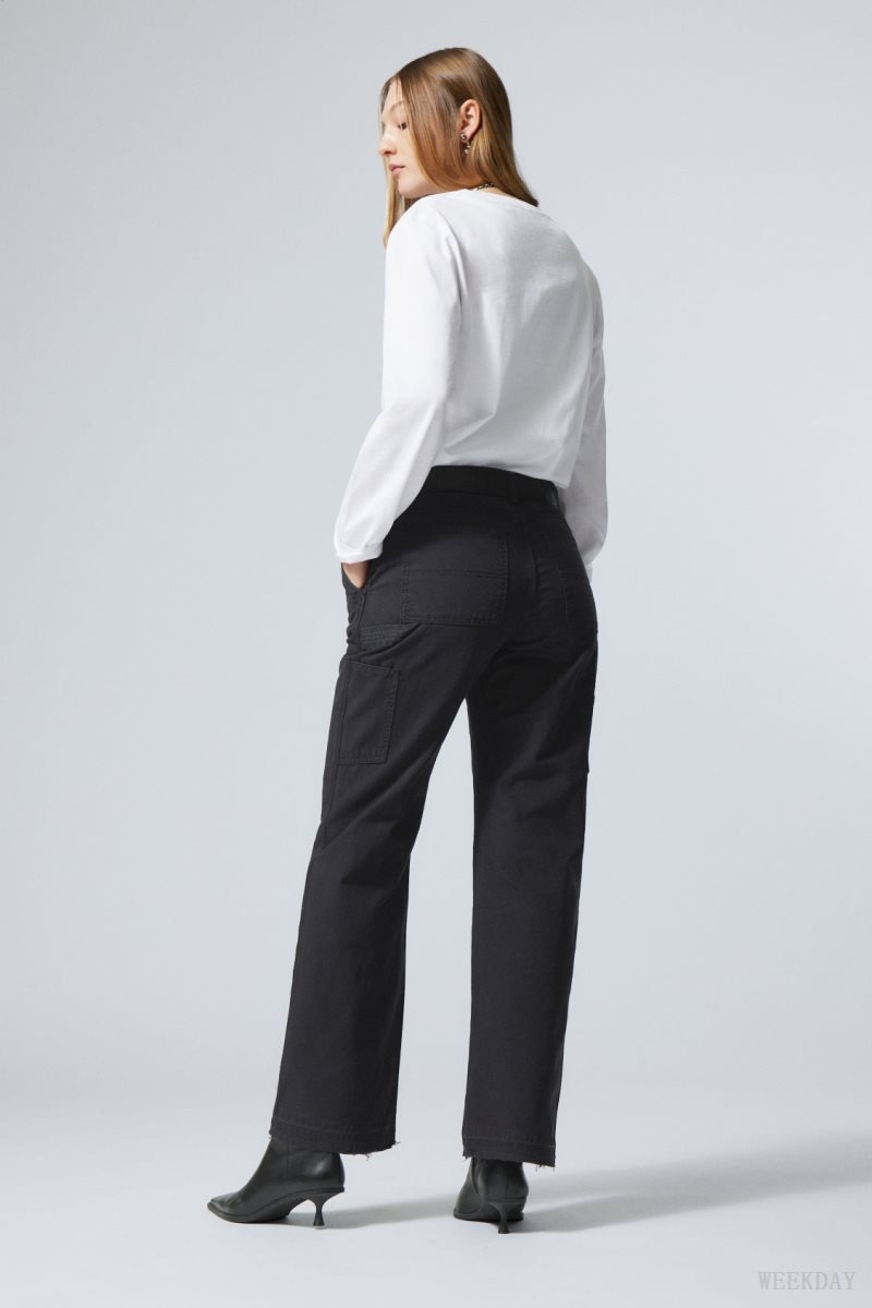 Weekday Mace Carpenter Trousers Fekete | QOBO6362