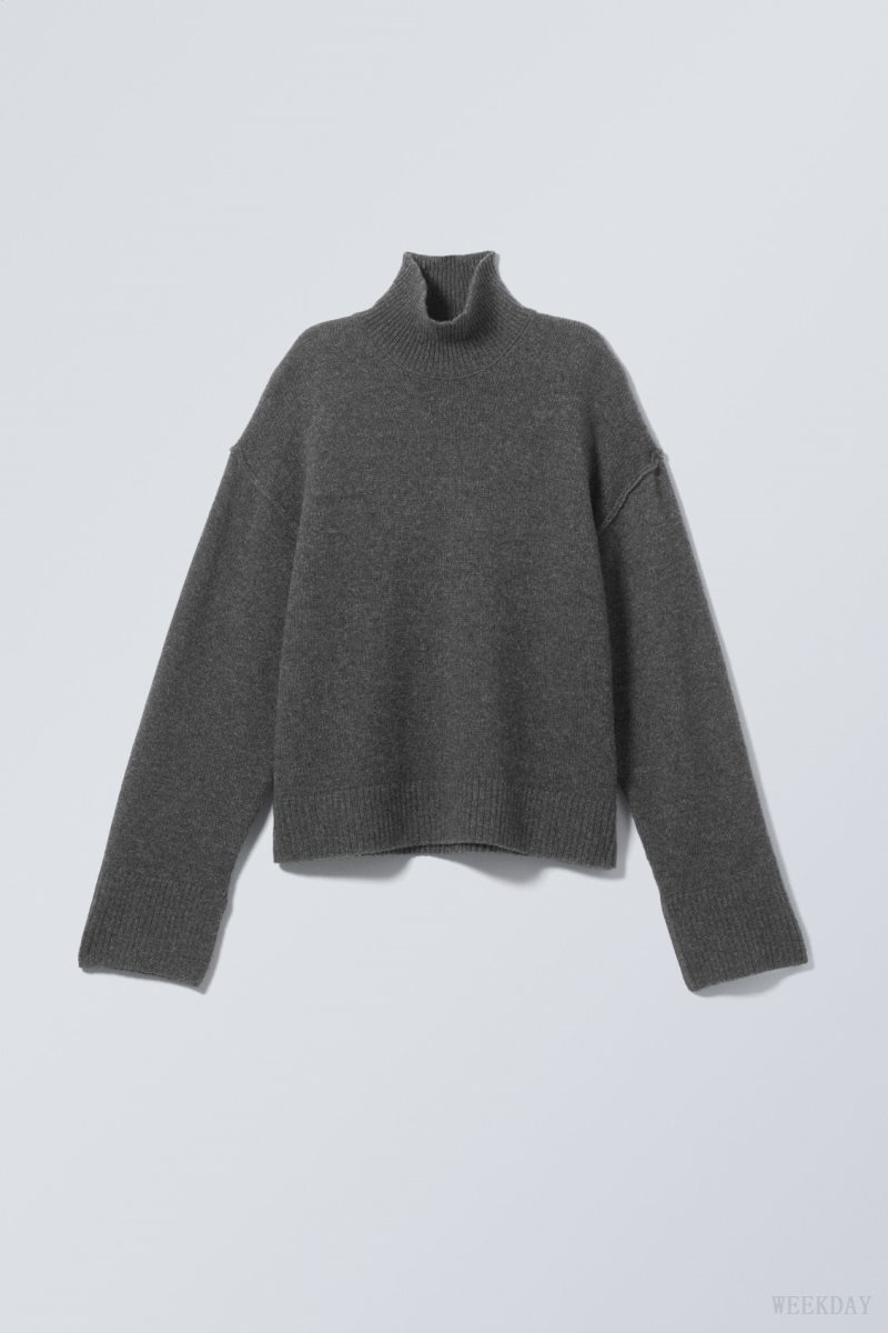 Weekday Maggie Gyapjú Turtleneck Sötétszürke | RHPS0215