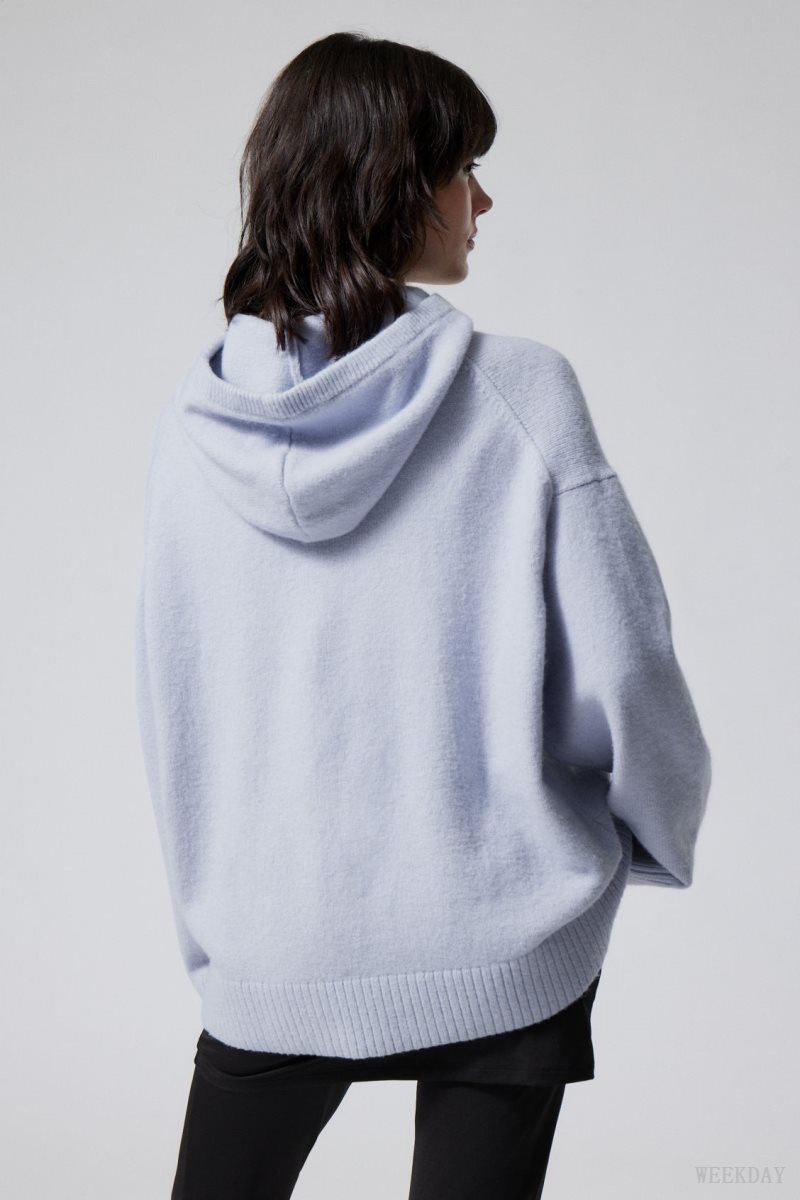 Weekday Marla Oversized Soft Knit Hoodie Világos Lila | FRHT1236