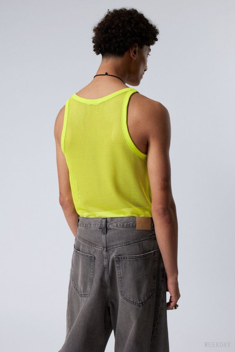 Weekday Matheus Mesh Tank Top Zöld | ARDL7549