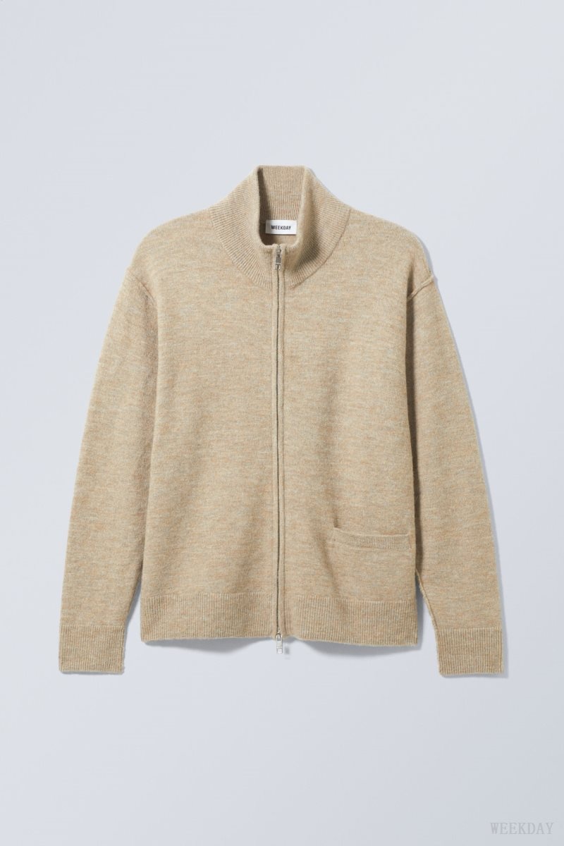 Weekday Mattias Regular Cardigan Bézs | FJYE4983