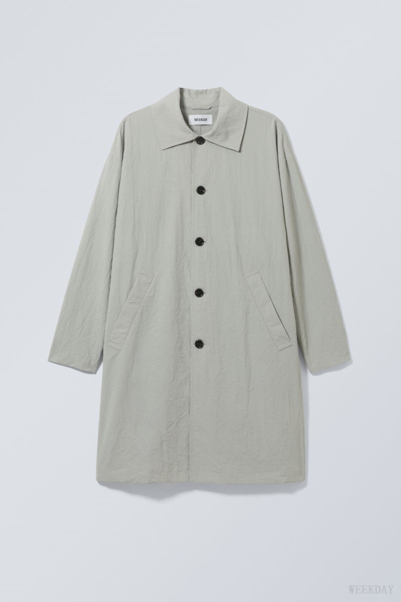 Weekday Matty Oversized Nejlon Coat Szürke | YNKN6365