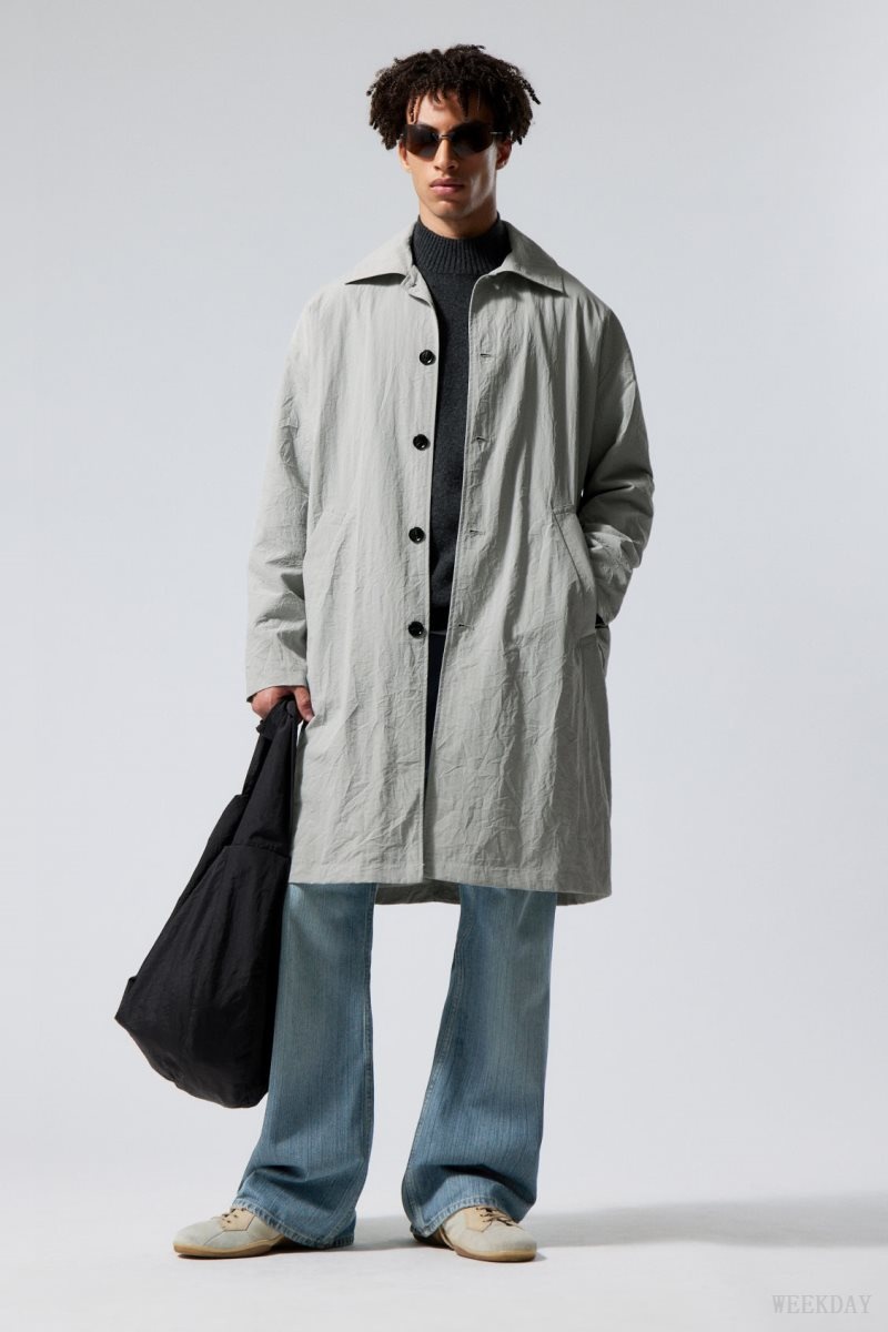 Weekday Matty Oversized Nejlon Coat Szürke | YNKN6365