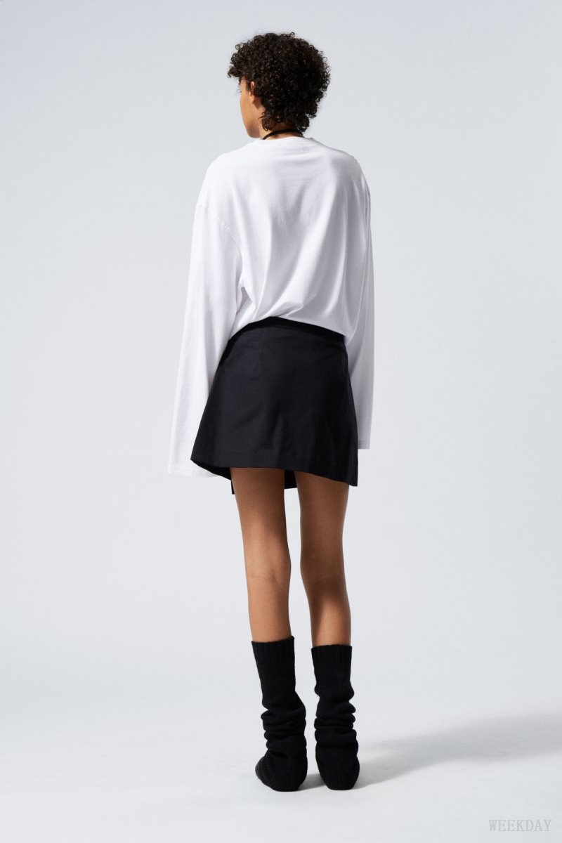 Weekday Mel Mini Skirt Fekete | USUL1317