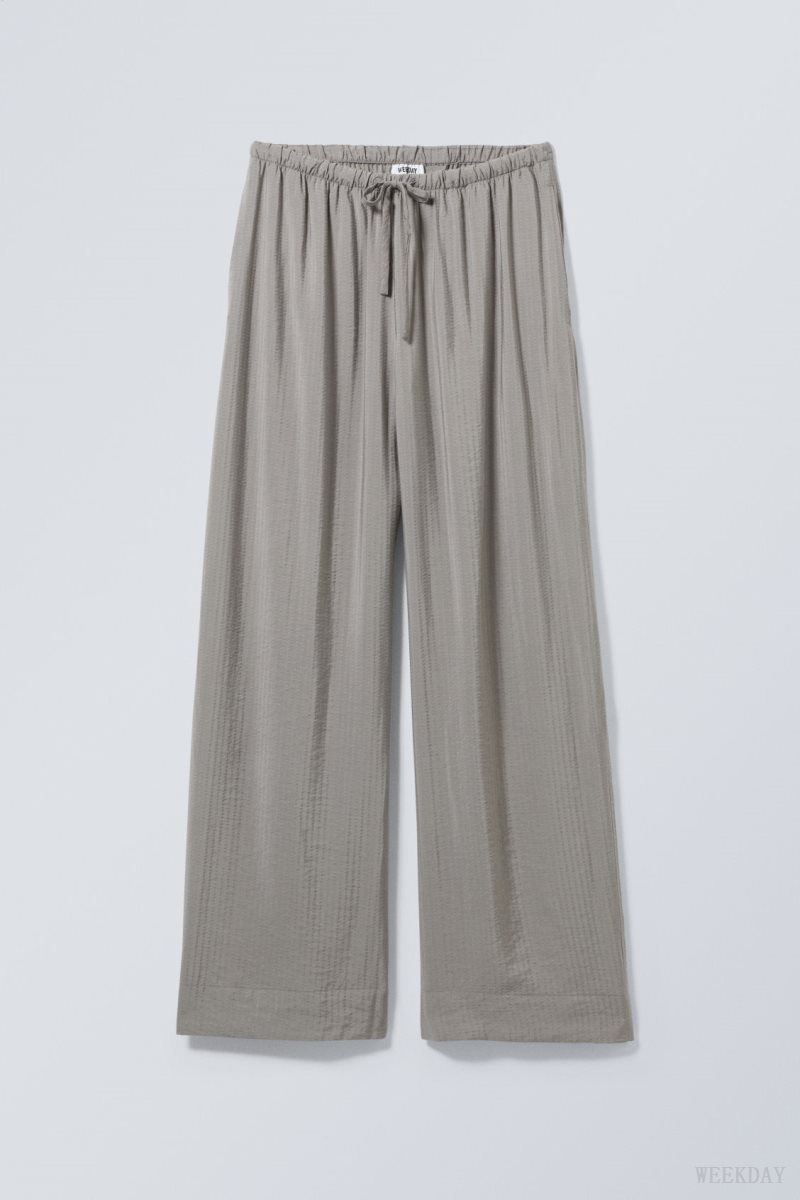 Weekday Mia Structured Trousers Szürke | WLDI0698