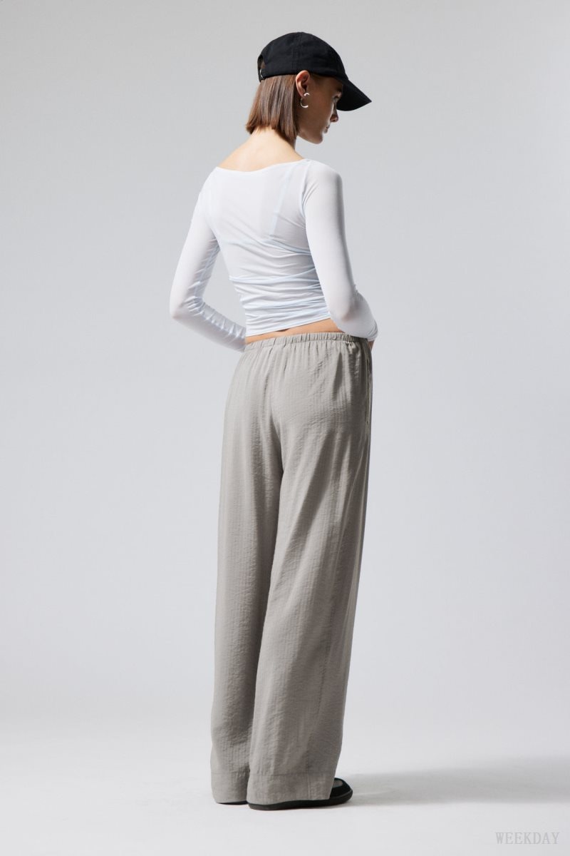 Weekday Mia Structured Trousers Szürke | WLDI0698