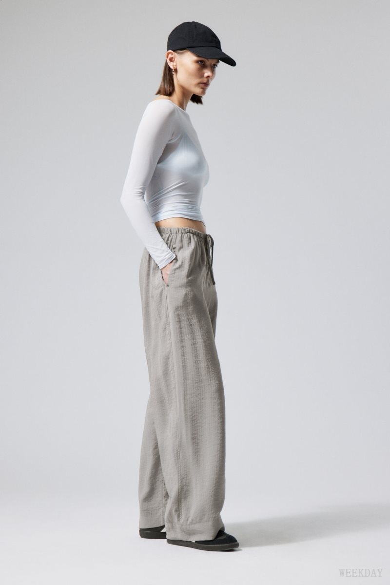 Weekday Mia Structured Trousers Szürke | WLDI0698