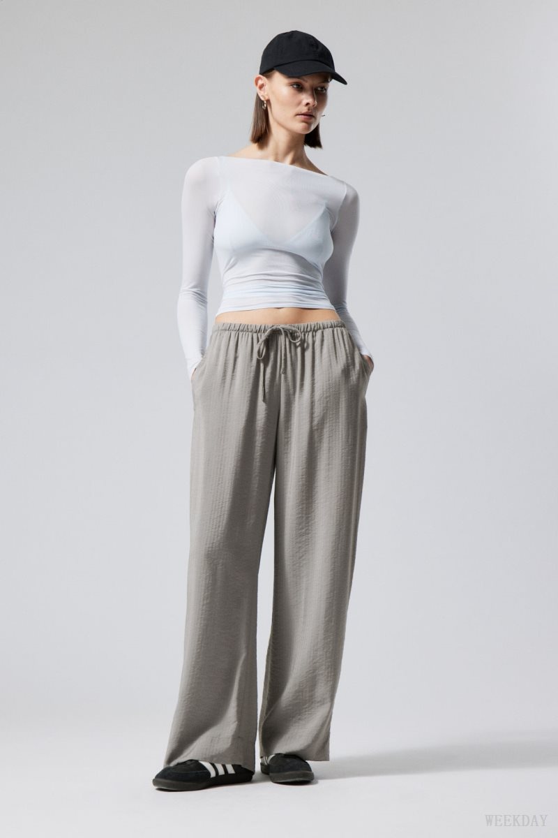 Weekday Mia Structured Trousers Szürke | WLDI0698