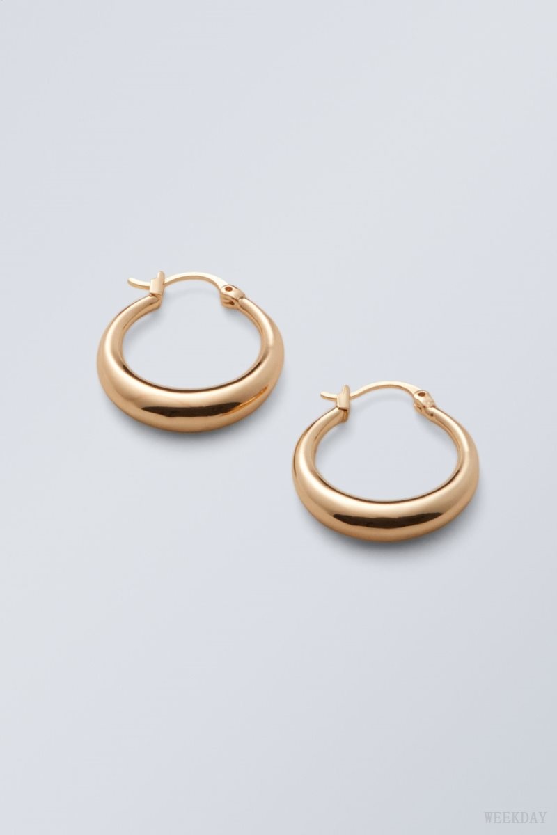 Weekday Mija Hoop Earrings Golden | NFIS6608