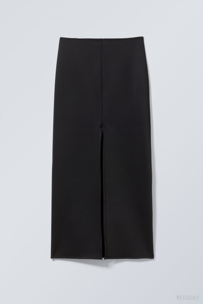 Weekday Minimal Long Skirt Fekete | ZBAA2373