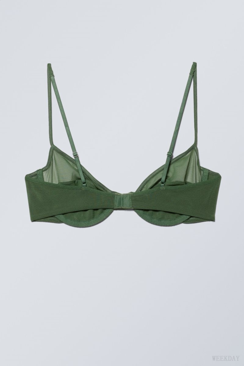 Weekday Molly Underwire Bra Melltartó Sötétzöld | RQZV7257