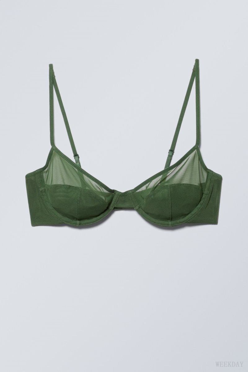 Weekday Molly Underwire Bra Melltartó Sötétzöld | RQZV7257