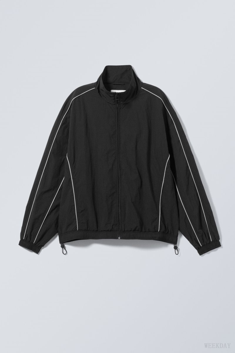 Weekday Nera Windbreaker Jacket Fekete | VGJM7759