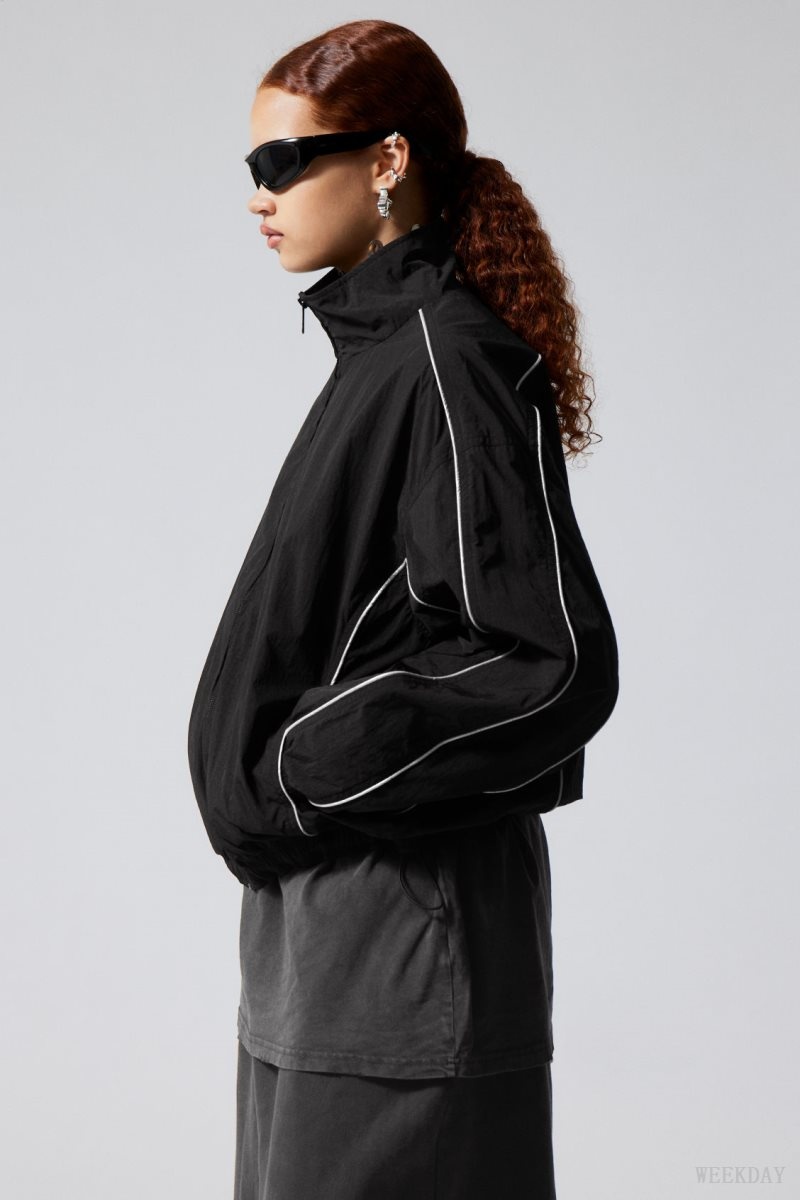 Weekday Nera Windbreaker Jacket Fekete | VGJM7759