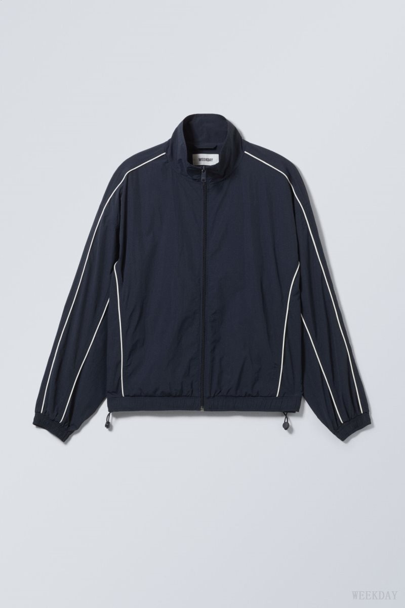 Weekday Nera Windbreaker Jacket Sötétkék | JZTU8179