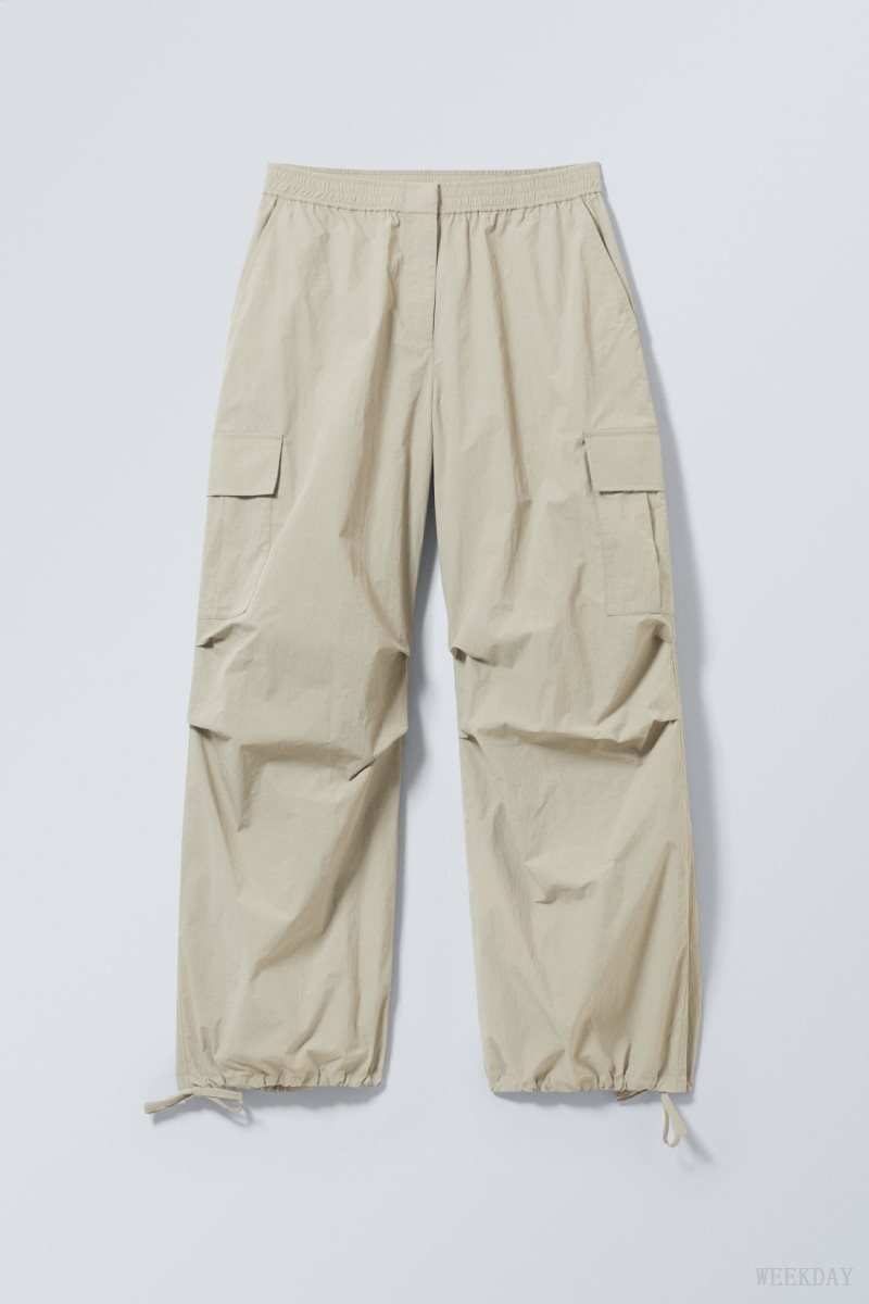 Weekday Nila Parachute Trousers Dusty Mole | EAFN2611