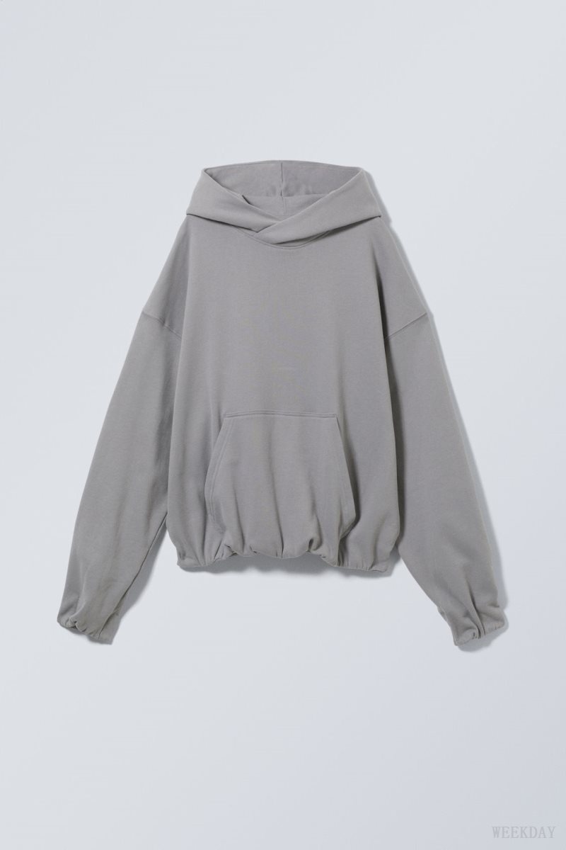 Weekday Nolan Boxy Hoodie Szürke | HXQL9224