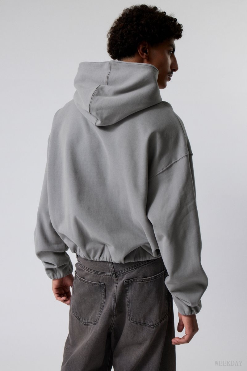 Weekday Nolan Boxy Hoodie Szürke | HXQL9224