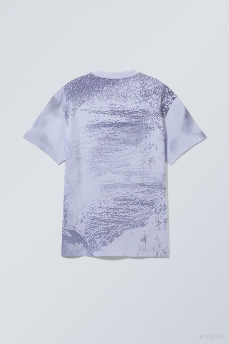 Weekday Oversized Grafika Printed T-shirt Jumping Dolphins | JDYA3103