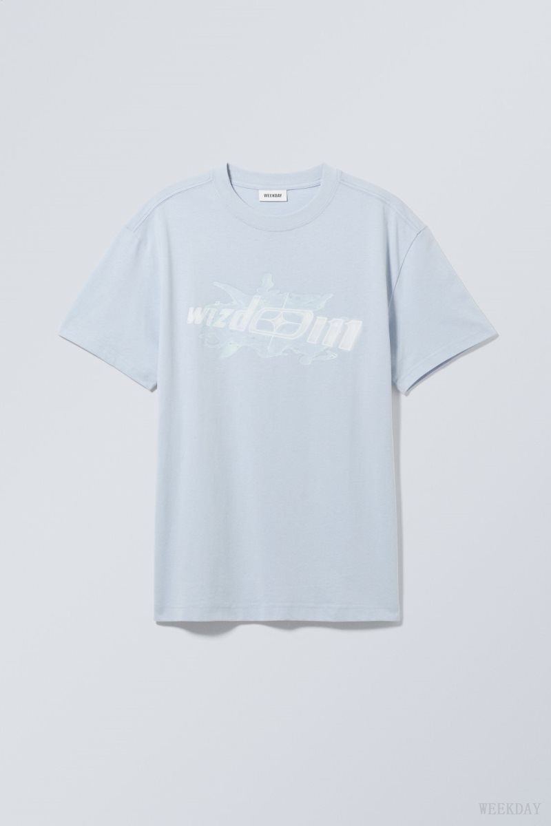 Weekday Oversized Grafika Printed T-shirt Wizdom | QBZT4077