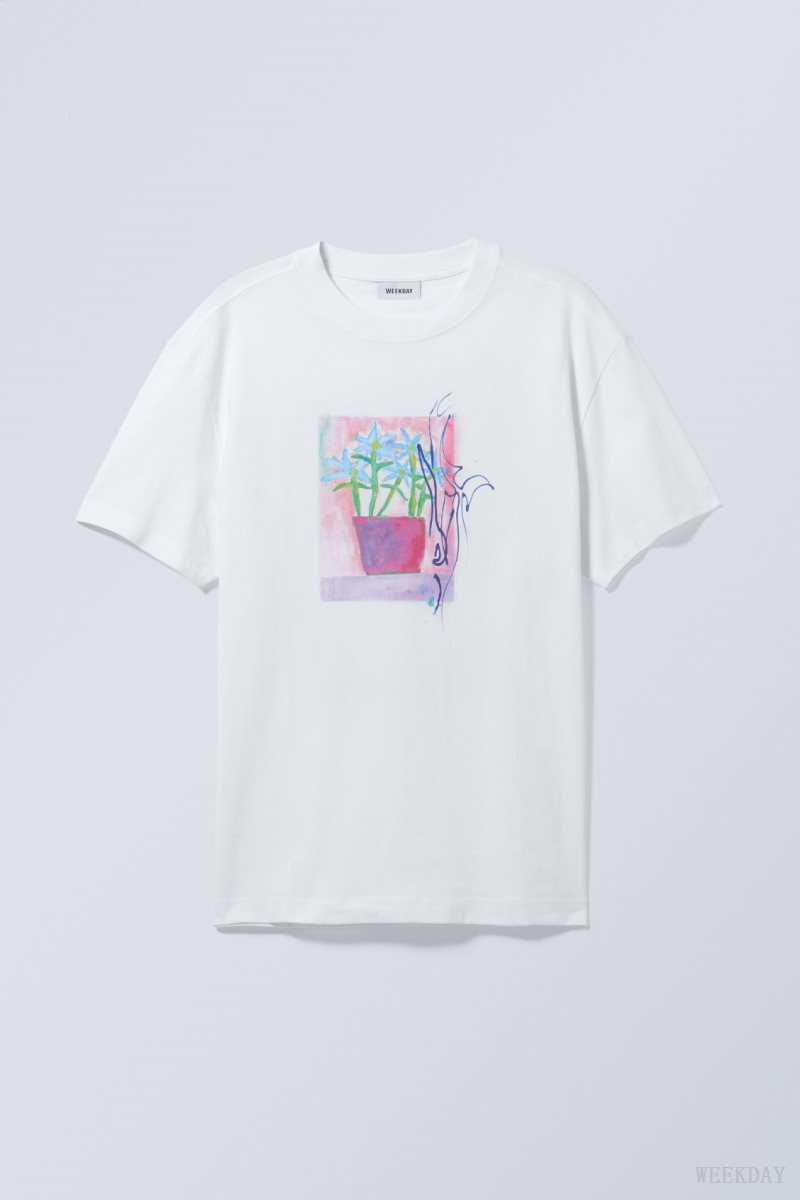 Weekday Oversized Grafika Printed T-shirt Art School | PWDJ0839