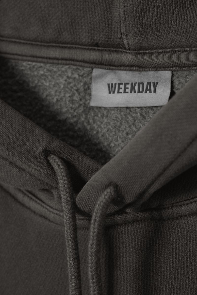 Weekday Oversized Heavyweight Hoodie Fekete | JXQJ9054