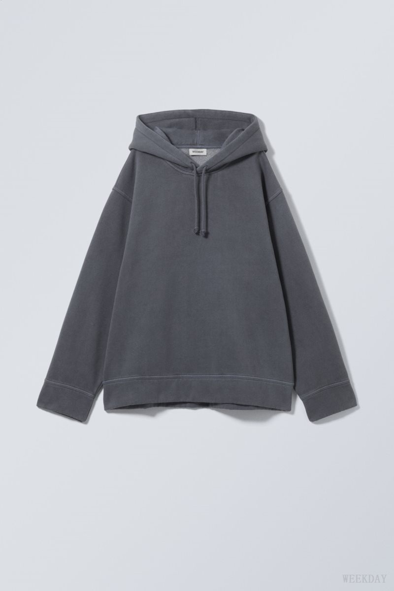 Weekday Oversized Heavyweight Hoodie Sötétkék | WGCS7553