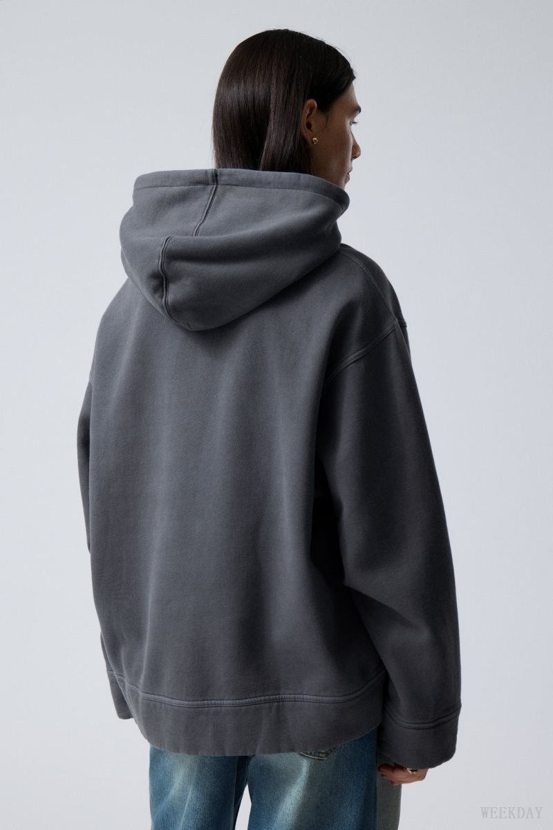 Weekday Oversized Heavyweight Hoodie Sötétkék | WGCS7553