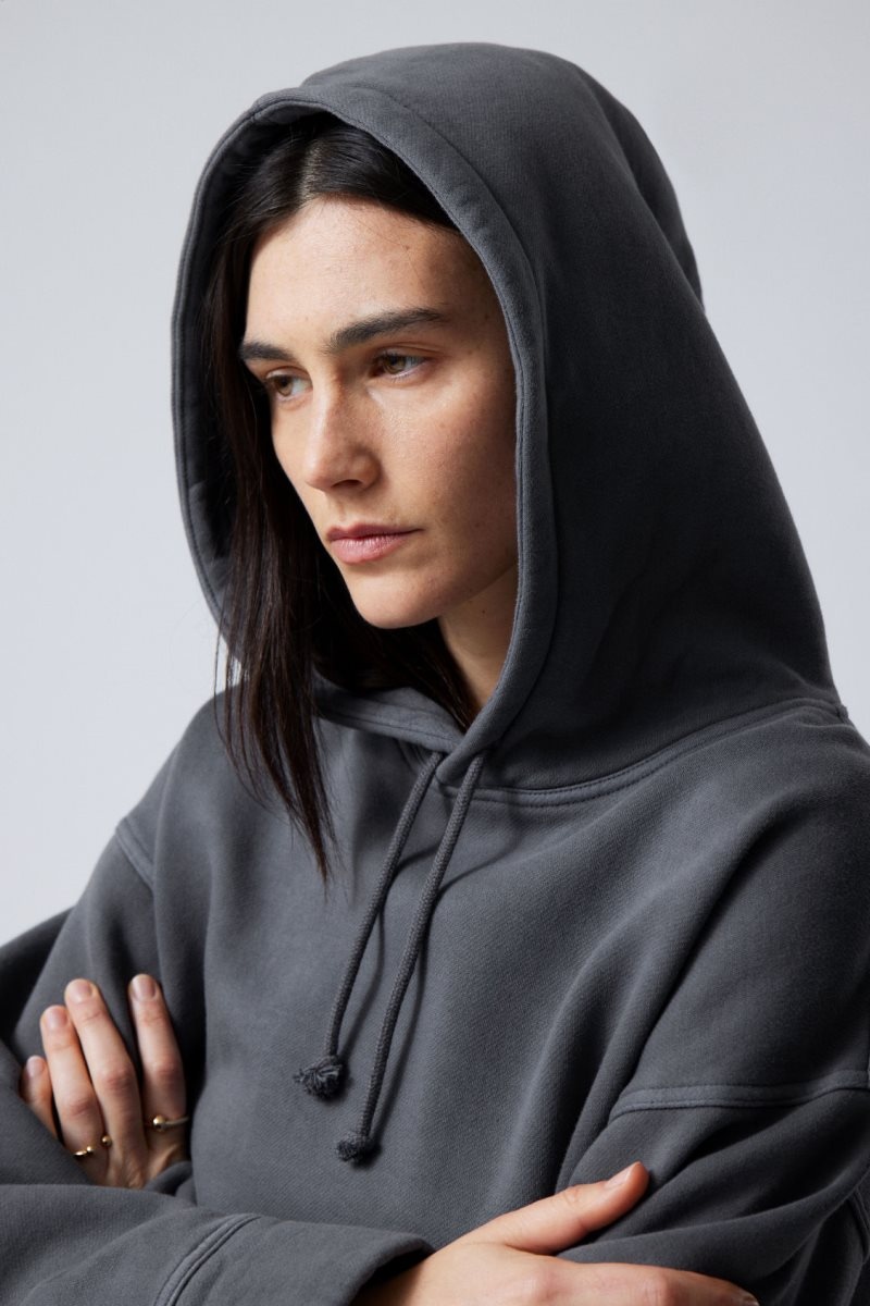 Weekday Oversized Heavyweight Hoodie Sötétkék | WGCS7553